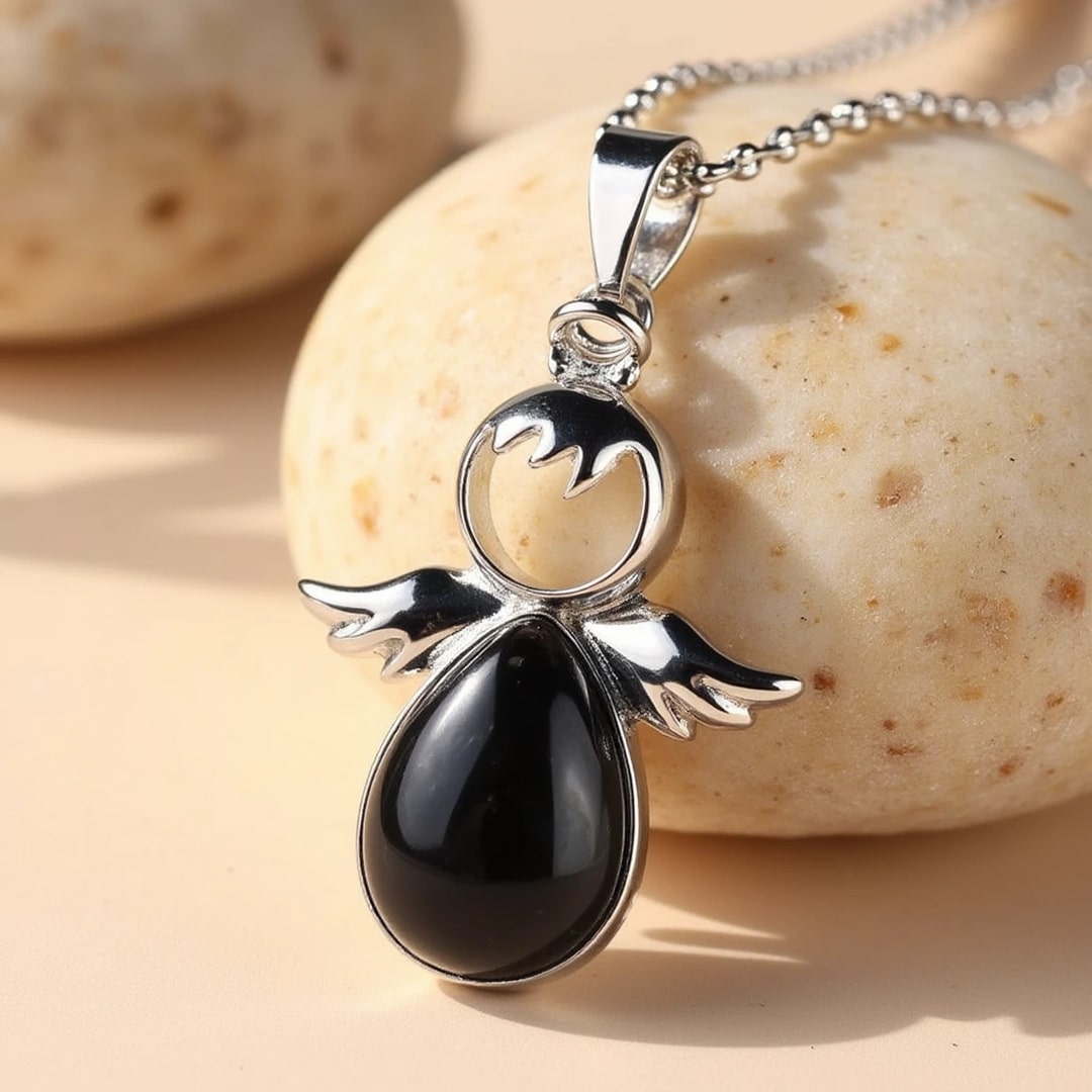 Little Angel Pendant with Natural Stone