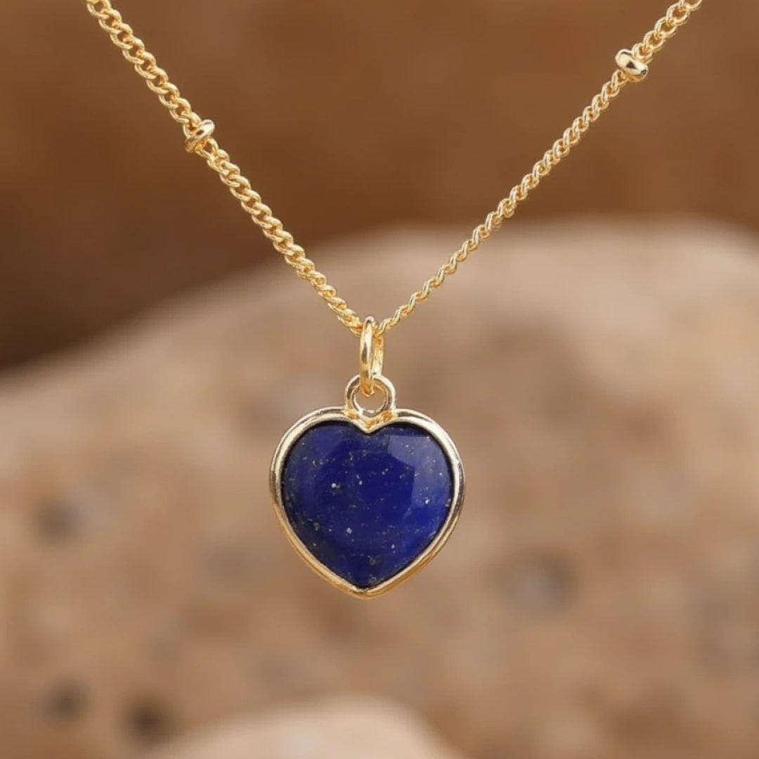 Heart Pendant in Natural Stone