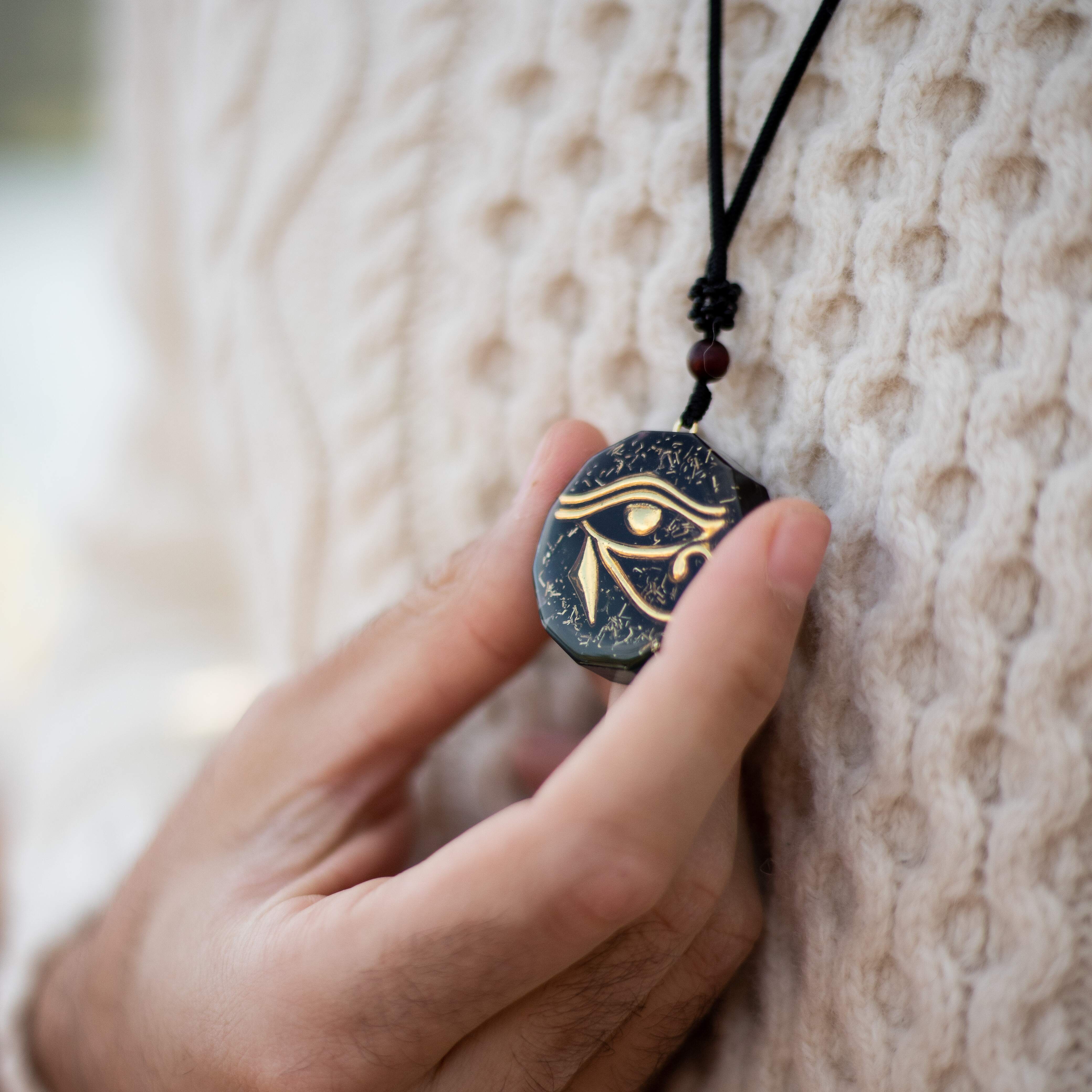 Orgonite Pendant Eye of Horus with Natural Stones