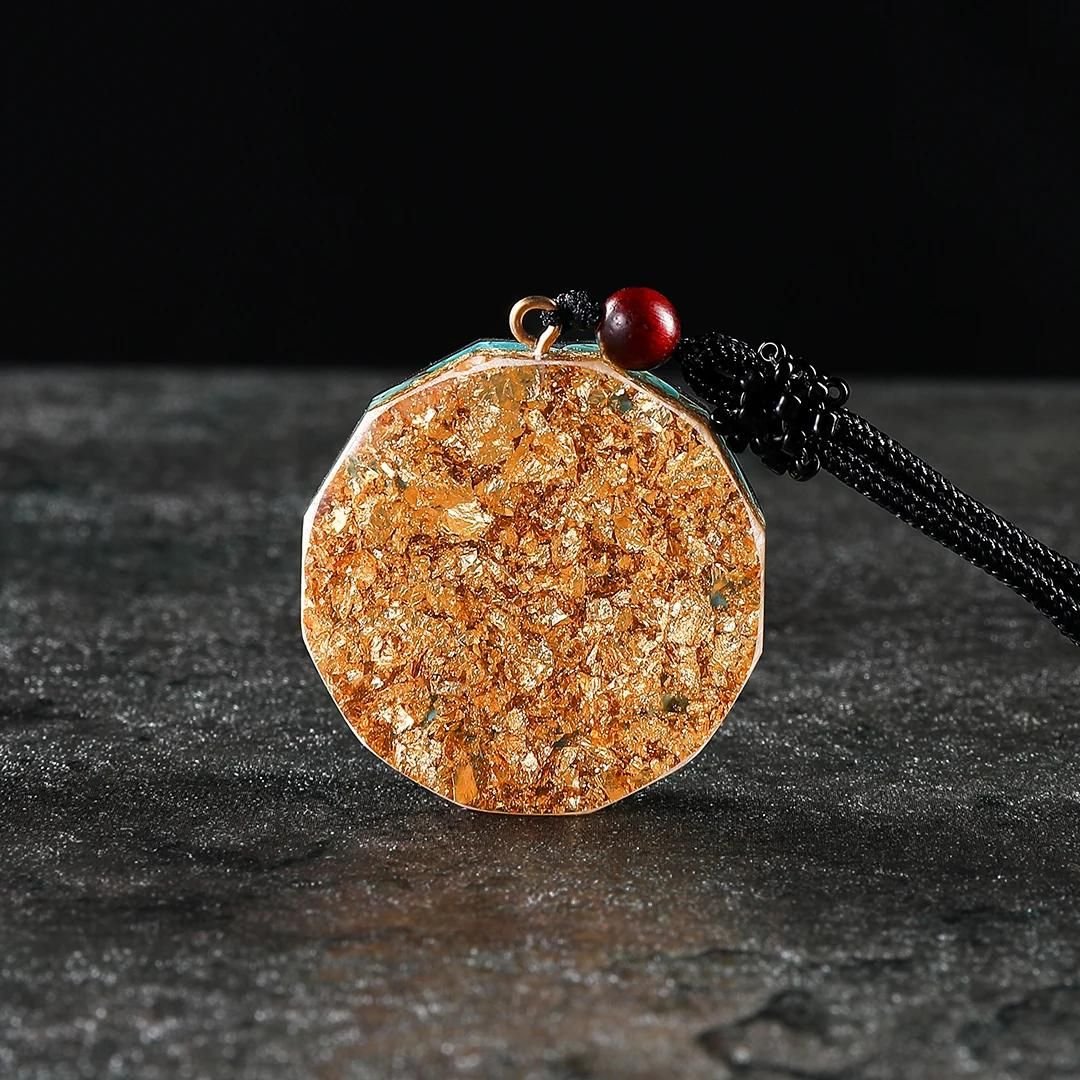 Orgonite Pendant “Metatron’s Power” in Obsidian & Garnet
