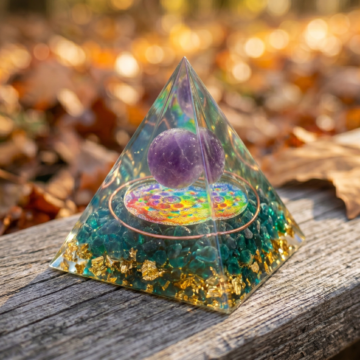Natural Stone Orgonite Energy Pyramid