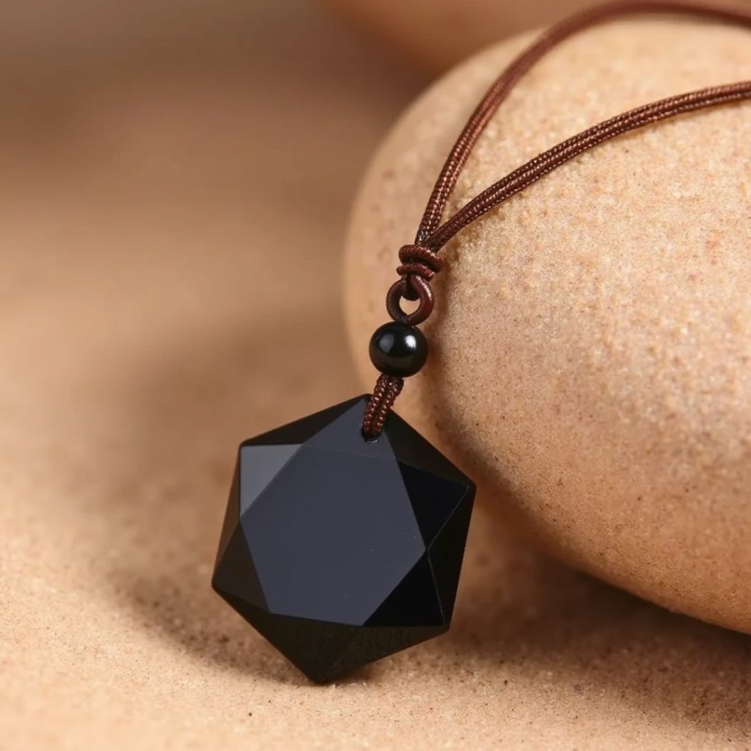 “Star” Pendant in Black Obsidian