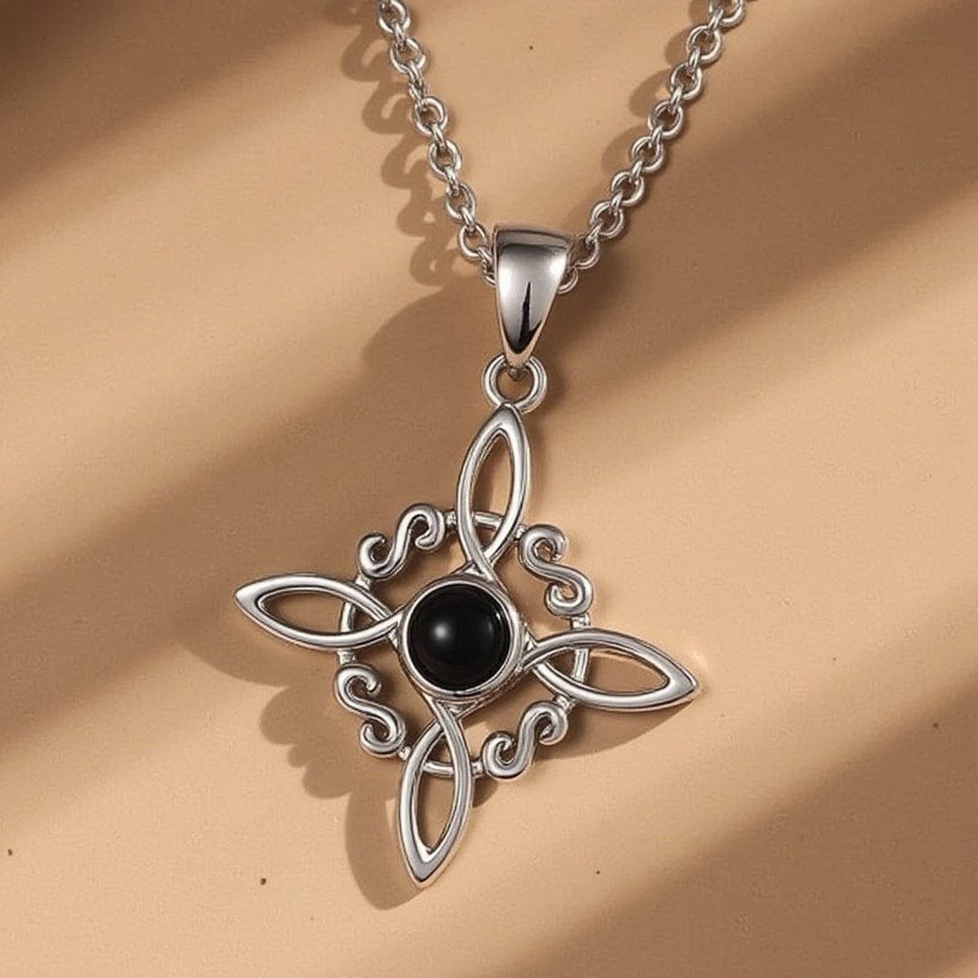 “Witch Protection” Pendant in Obsidian & Silver