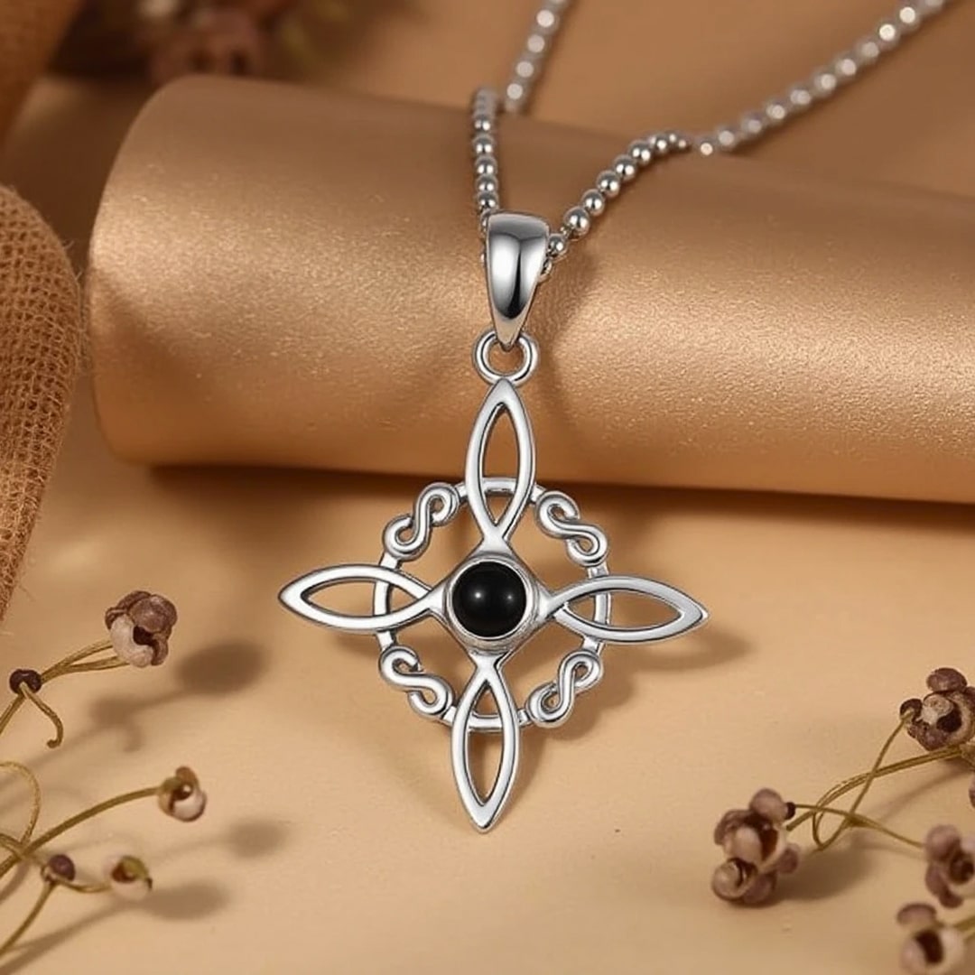 “Witch Protection” Pendant in Obsidian & Silver