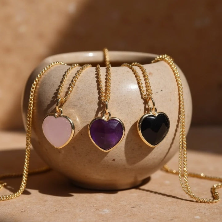Heart Pendant in Natural Stone