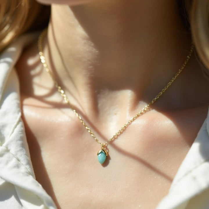 “Tear of Serenity” Pendant in Amazonite