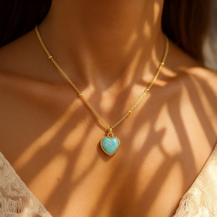 Heart Pendant in Natural Stone