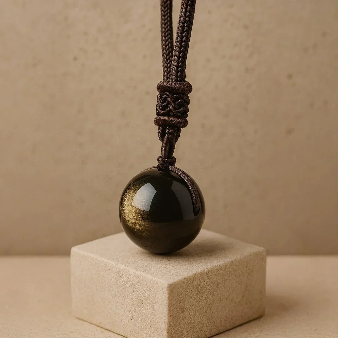 'Keiko' Golden Obsidian Pendant
