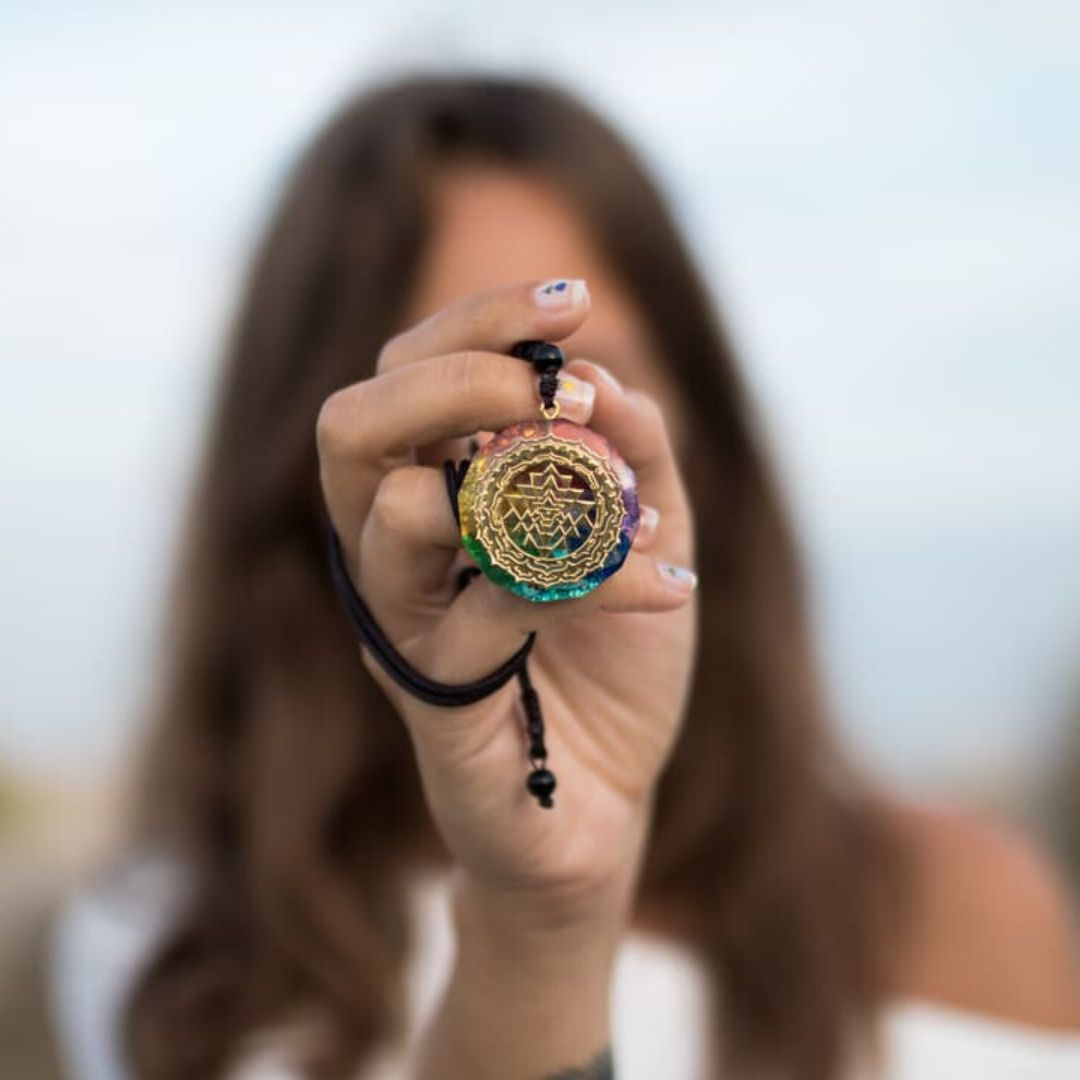 Orgonite Pendant “Sri Yantra – 7 Chakras”